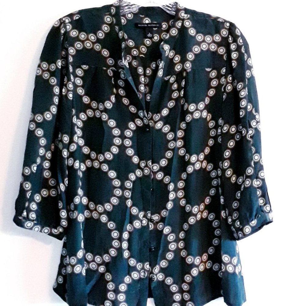 Banana Republic Women's Silk Blouse Emerald Green